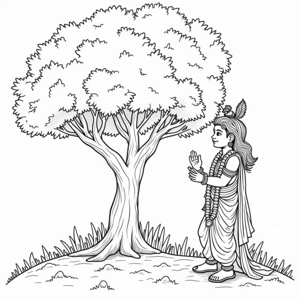 Krishna-Innenraumcopyright-free-kostenlos-ausmalbild-malvorlage-coloringpage