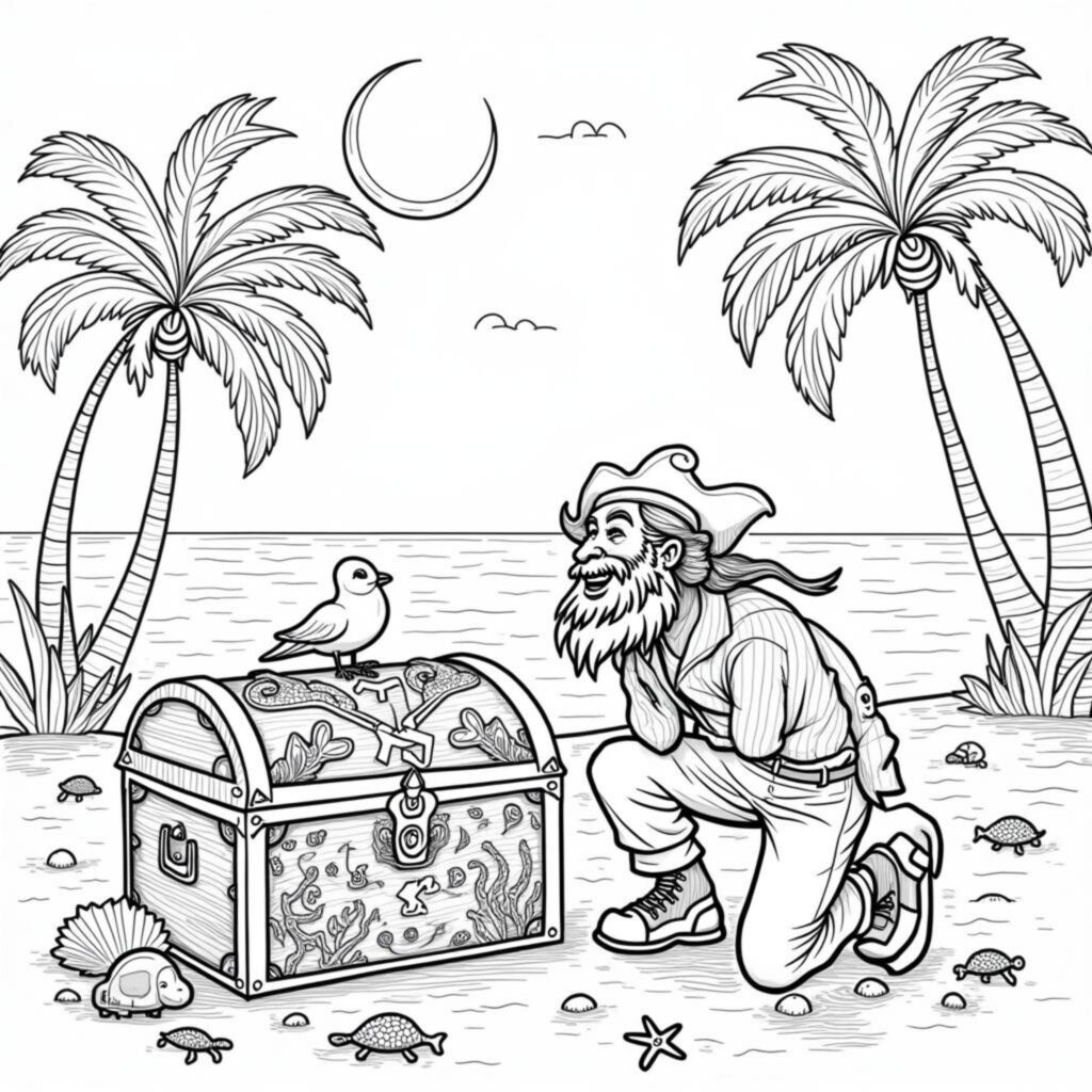 Schytze-auf-der-Sandstrandcopyright-free-kostenlos-ausmalbild-malvorlage-coloringpage