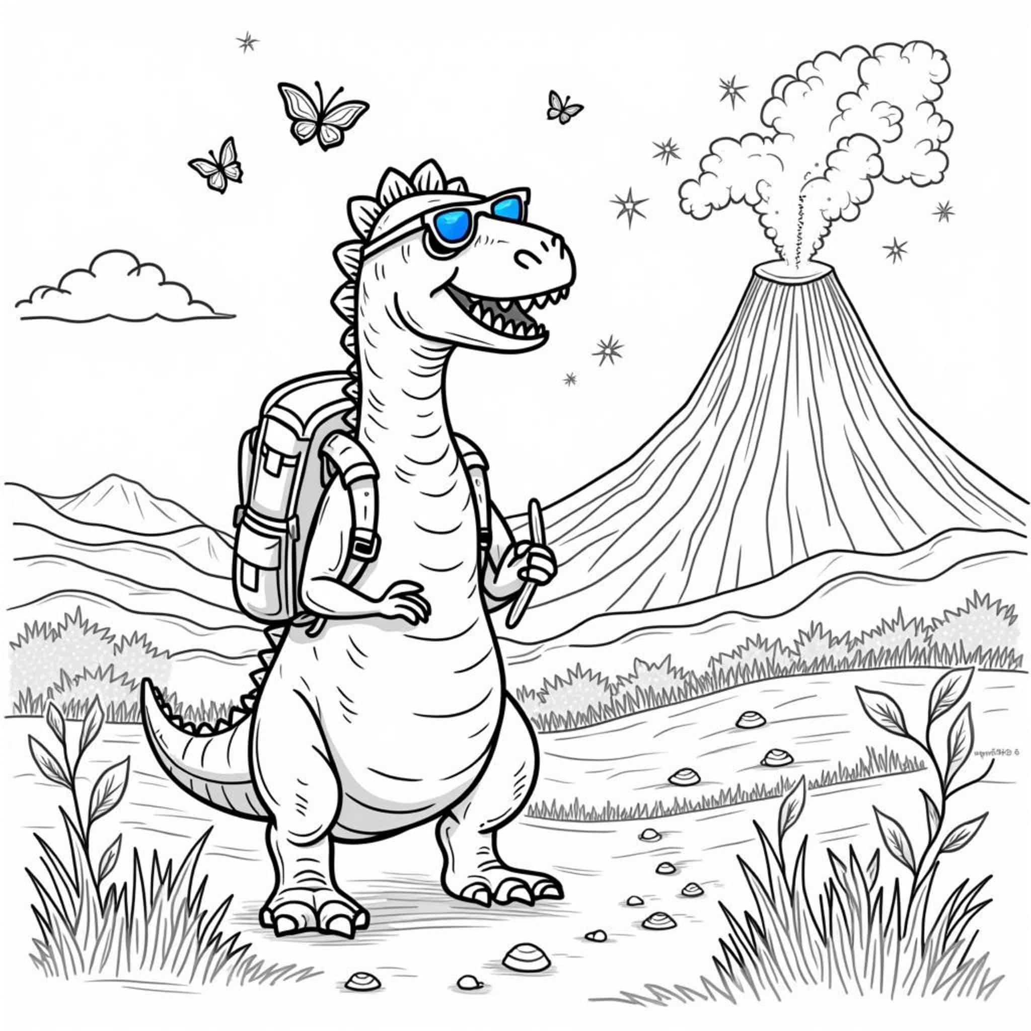 T-Rex-Tour-Erlebniscopyright-free-kostenlos-ausmalbild-malvorlage-coloringpage