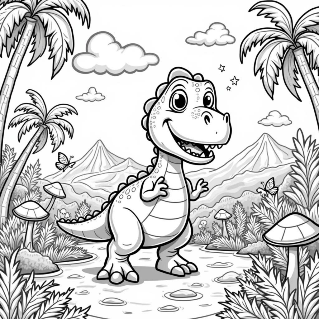 freundlicher-dino-abenteuerwelt.jpgcopyright-free-kostenlos-ausmalbild-malvorlage-coloringpage