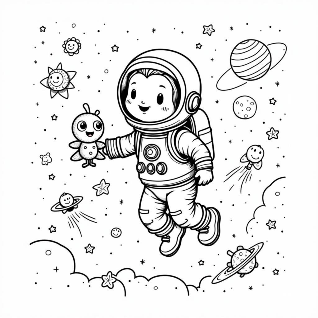 mutiger-astronaut-im-weltraum.jpgcopyright-free-kostenlos-ausmalbild-malvorlage-coloringpage