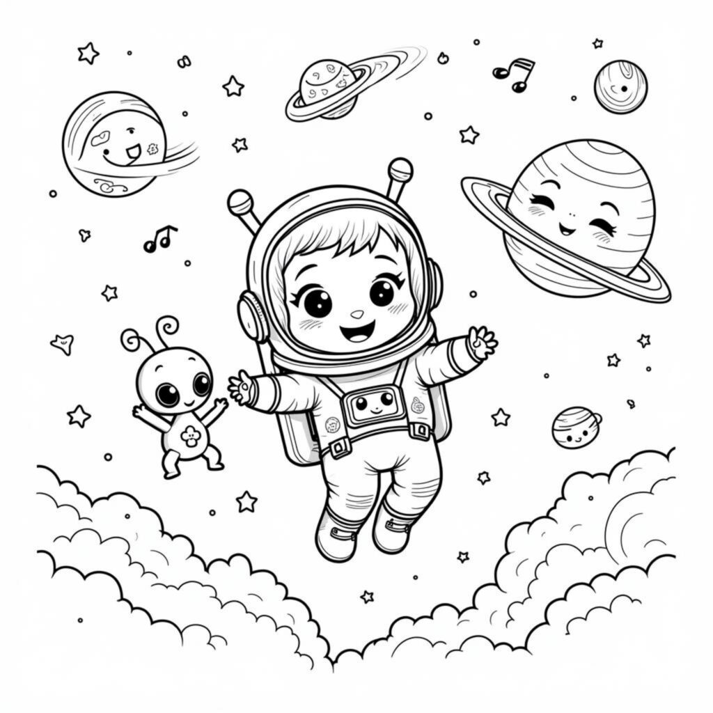 mutiger-astronaut-im-weltraum.mdcopyright-free-kostenlos-ausmalbild-malvorlage-coloringpage